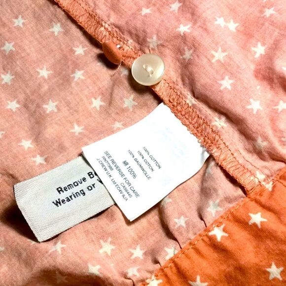 Madewell Apricot Stars Cotton Crop Wrap Blouse XXS - Picture 8 of 10